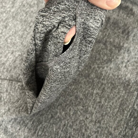 DANSKIN NOW Quarter Zip Shirt L Heather Gray Black Thumb Holes Stretch DRI-MORE - Picture 9 of 10